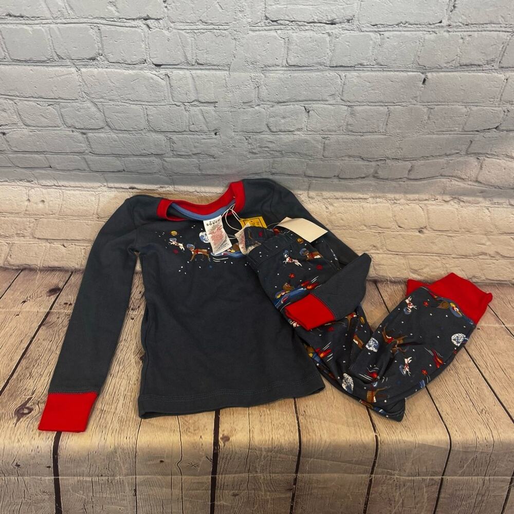 Mini Boden Santa Christmas Pajama Set